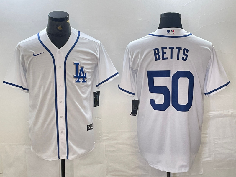 Men's Los Angeles Dodgers Mookie Betts #50 White Limited Jersey